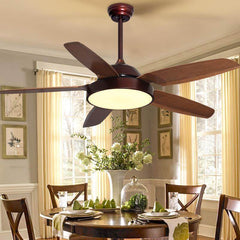 HEIKESZ Modern American Ceiling Fan Lights for Living Room Bedroom Study Restaurant Energy Saving Quiet Fan Style Lamp