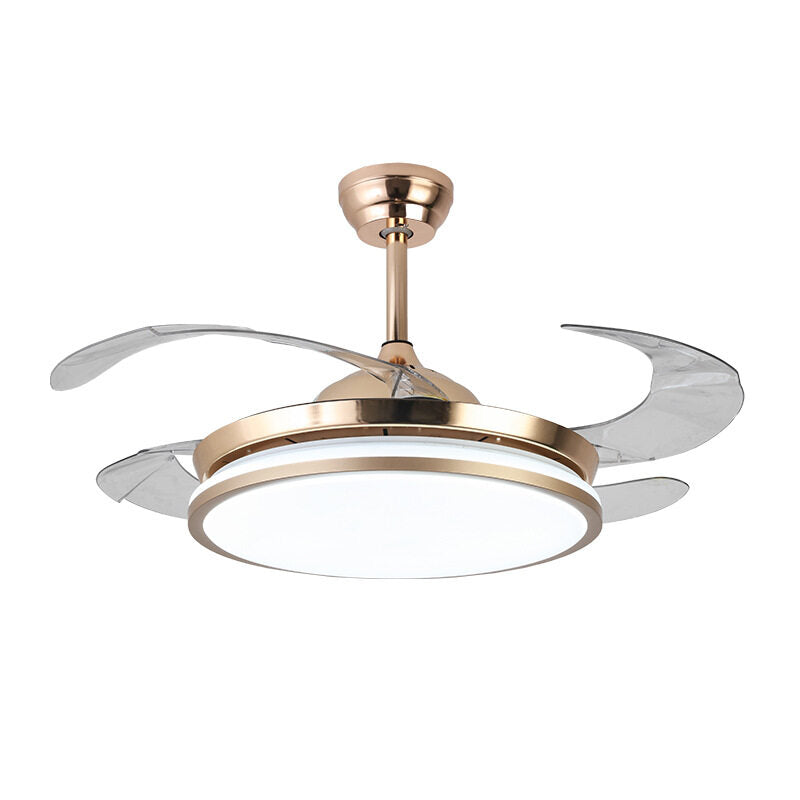 HEIKESZ Ultra-Thin Ceiling Fan Light Invisible Integrated Modern Minimalist Chandelier for Living Room Bedroom Dining Room