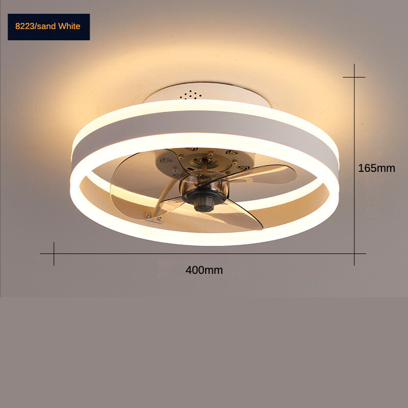 HEIKESZ LED Ceiling Fan Light Nordic Modern Design Invisible Fan Lamp for Bedroom Dining Room Balcony One-year Warranty  Energy Saving
