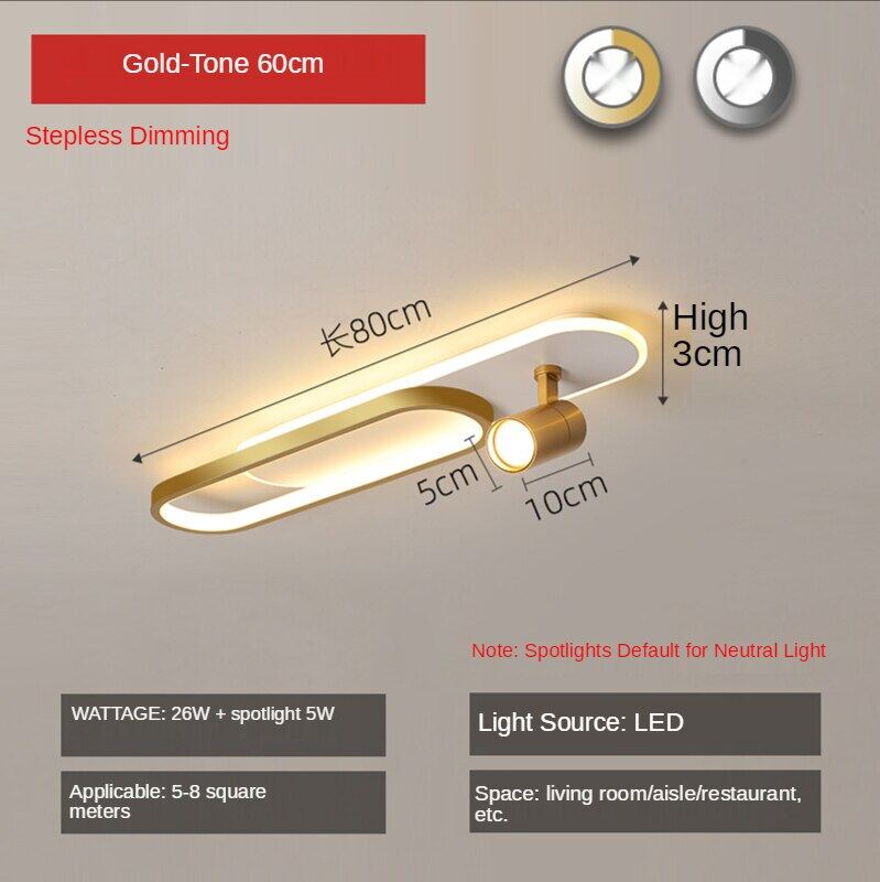 HEIKESZ Modern LED Ceiling Light Strip for Bedroom Living Room Creative Open-Mounted Downlight Hanging Chandelier Energy Saving Bright Lighting