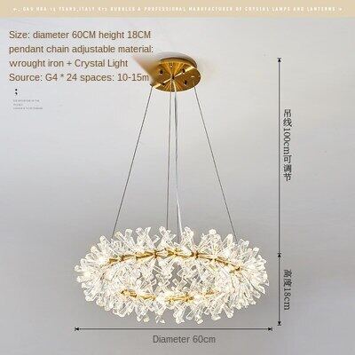 HEIKESZ Post-Modern Nordic Crystal Chandelier Designer Simple Atmosphere Creative for Living Room Dining Room Bedroom Ceiling Lighting