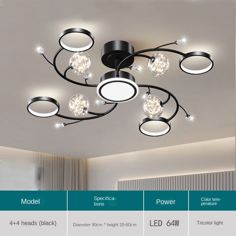 HEIKESZ Modern Starry Sky Projection Ceiling Lamp for Living Room Bedroom Coffee Shop Nordic Style Star Light