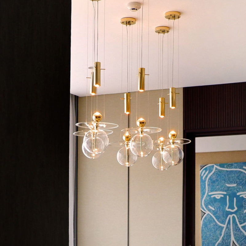 HEIKESZ Post-Modern Glass Chandelier Creative Designer Lighting for Living Room Dining Bedroom Bar Kitchen Island