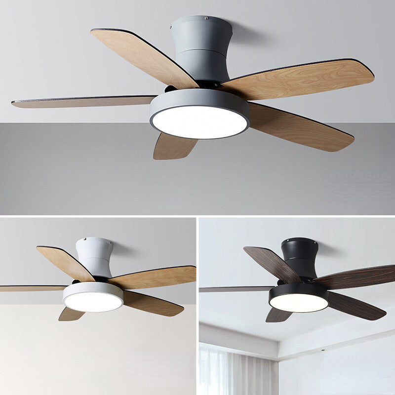 HEIKESZ Nordic Fan Lamp Modern Minimalist Ceiling Fan LED Light Mute Home Decoration Fan Style Ceiling Lamp