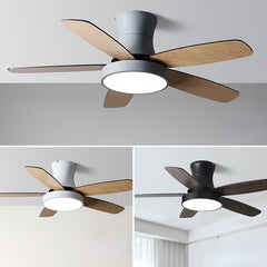 HEIKESZ Nordic Fan Lamp Modern Minimalist Ceiling Fan LED Light Mute Home Decoration Fan Style Ceiling Lamp