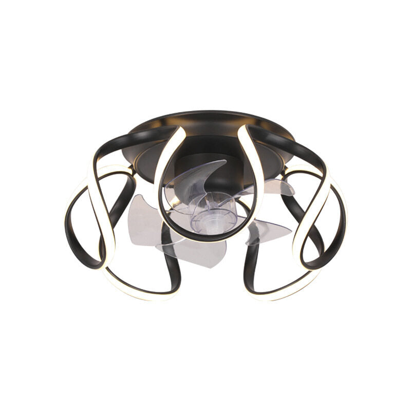 HIKESZ 360° Shaking Head Fan Lamp Nordic Ceiling Fan Light for Restaurant Kids Room Bedroom Household Modern Cooling Fan Light