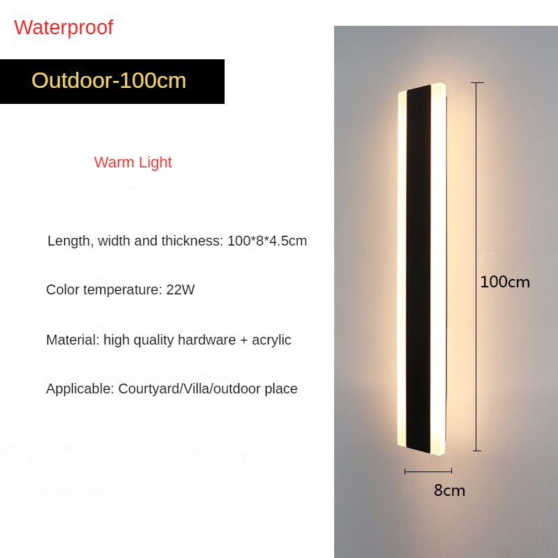 HEIKESZ Outdoor Waterproof LED Wall Lamp Nordic Minimalist Line Light for Garden Villa Door
