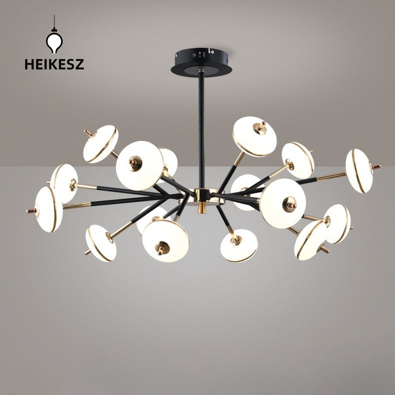 HEIKESZ All Copper Chandelier Golden Black High End Creative Dining Room Living Room Lighting