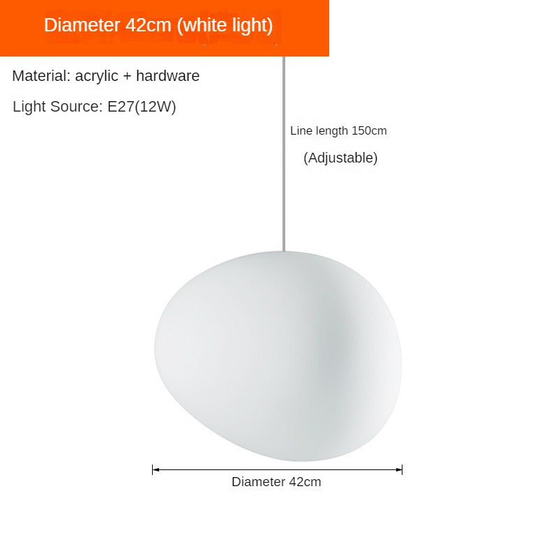 HEIKESZ Danish Creative Pebble Chandelier Modern Loft Living Room Duplex Rotating Stairs Egg Lamp