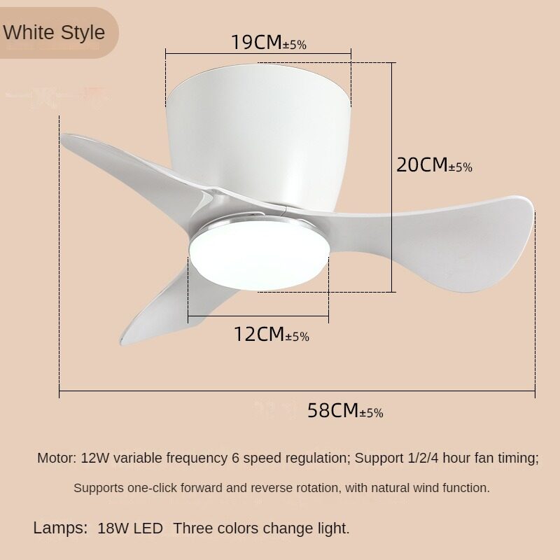 HEIKESZ American Mini Fan Light for Hallway Study Balcony Bedroom Ceiling Silent Fan Light with Remote Control