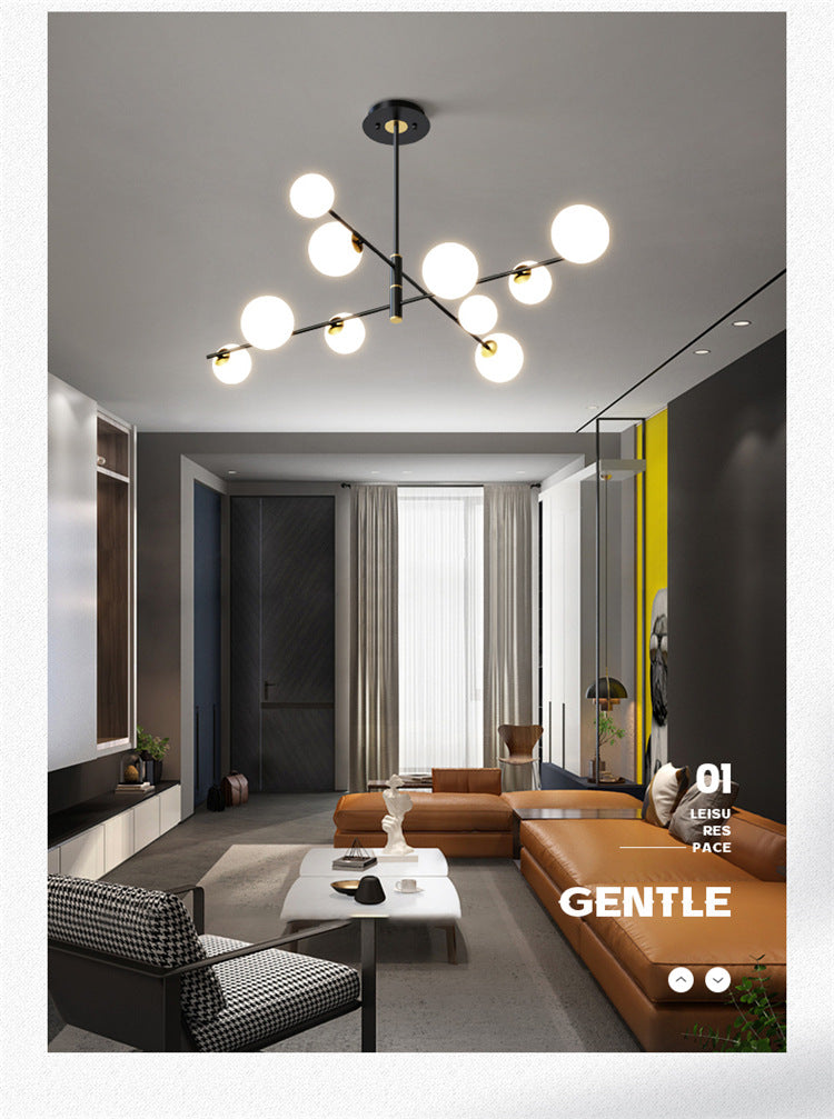 HEIKESZ Magic Bean Chandelier Modern Living Room Lighting Affordable Luxury Dining Lamp High-End Ball Bedroom Decor