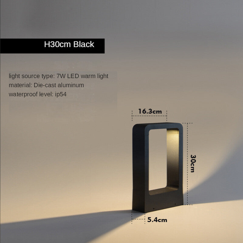 HEIKESZ Oriental Gate Outdoor LED Lawn Lamp Waterproof Warm Light for Garden Villa Community Landscape Lighting