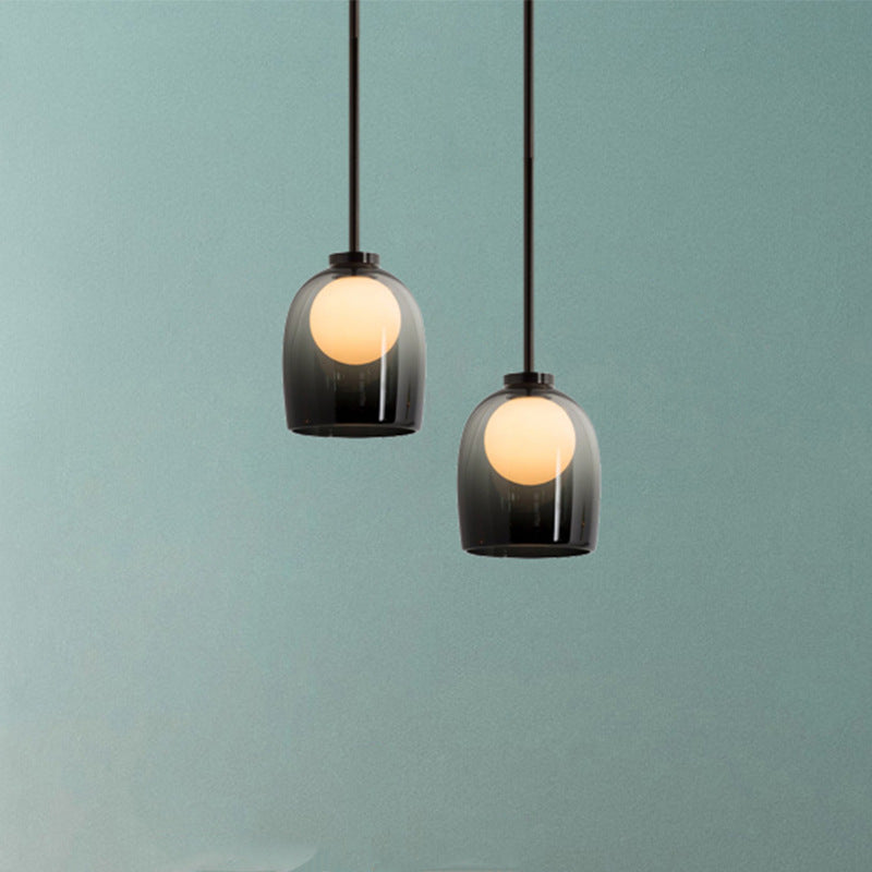 HEIKESZ Nordic Pendant Lamp Modern Glass Chandelier for Restaurant Cafe Bedroom Ceiling Light Fixtures Simple Art Decor