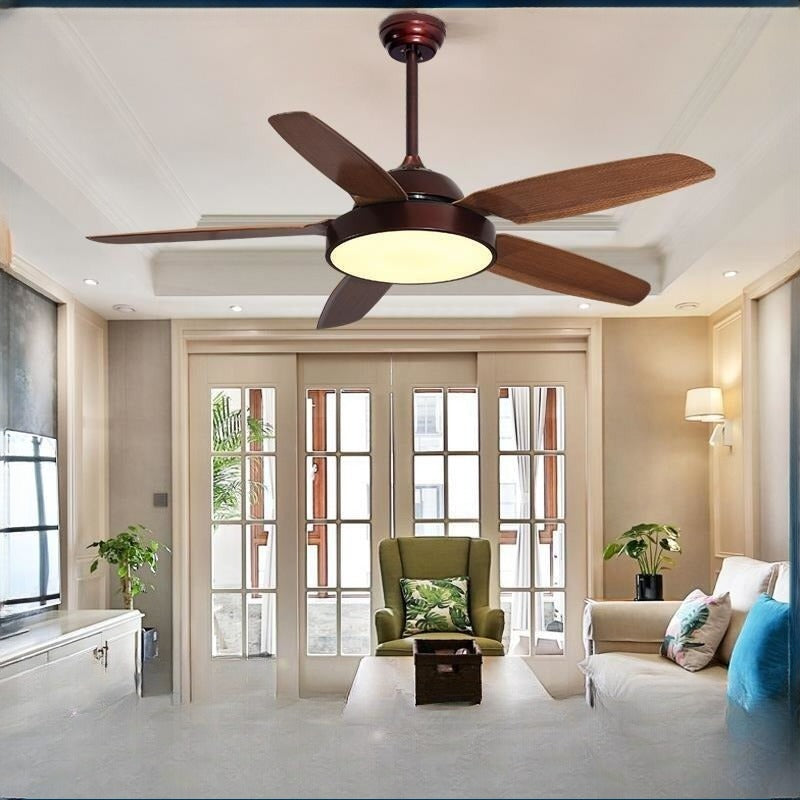 HEIKESZ Modern American Ceiling Fan Lights for Living Room Bedroom Study Restaurant Energy Saving Quiet Fan Style Lamp