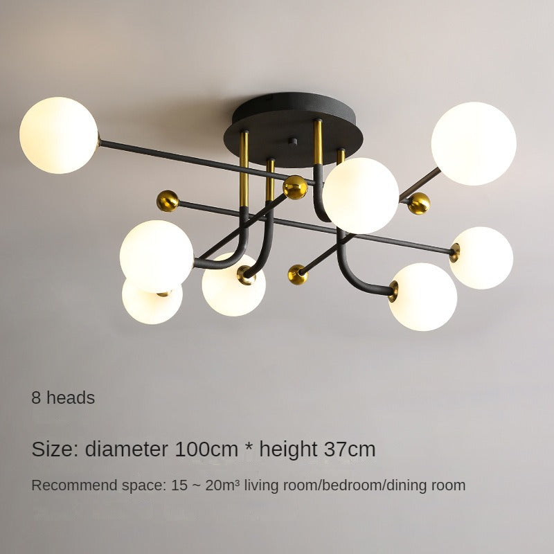 HEIKESZ Nordic Ceiling Lamp Modern Living Room Light Minimalist Italian Design Luxury Bedroom Lighting Magic Bean Lamp