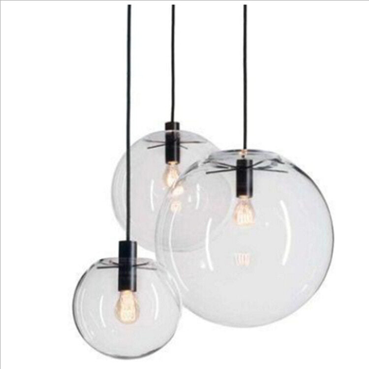 HEIKESZ Modern Nordic Glass Ball Chandelier Single Head Warm Lighting for Living Room Bedroom Bar Restaurant Ceiling Lamp