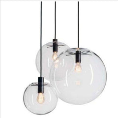 HEIKESZ Modern Nordic Glass Ball Chandelier Single Head Warm Lighting for Living Room Bedroom Bar Restaurant Ceiling Lamp