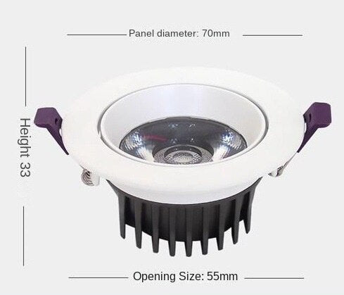 HEIKESZ LED Embedded Spotlight Ceiling Lamp for Home Hotel Clothing Store Commercial Lighting Corridor Cob Light