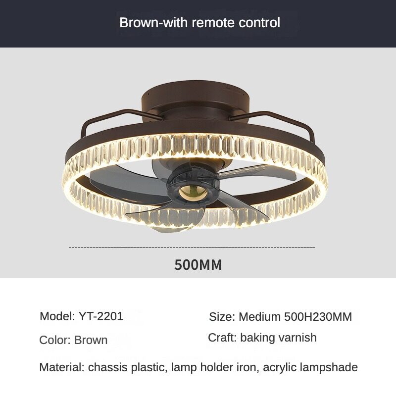 HEIKESZ Electric Fan Chandelier LED Drop Lights Modern Ceiling Fan with Mute Function Nordic Design for Dining Room and Home