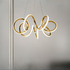 HEIKESZ Spring Ring Chandelier Modern Luxury Stainless Steel Art Light for Living Room Bedroom Dining High End Designer