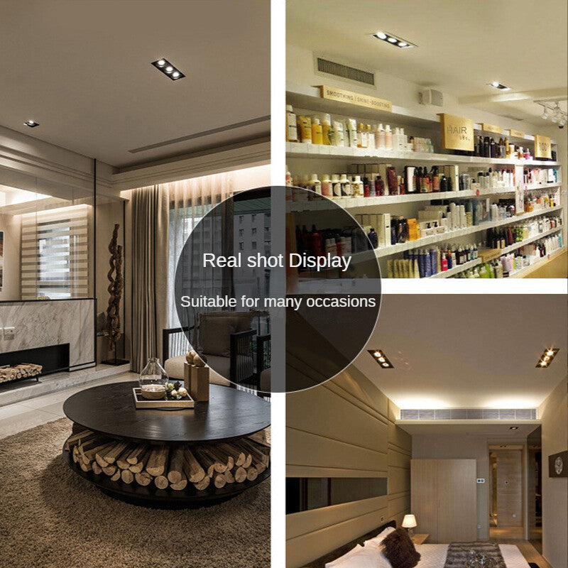 HEIKESZ Led Bean Container Lamp Double Head Three Head 7w10w Embedded Ceiling Spotlight Simple Downlight for Clothing Store Living Room Indoor Lighting