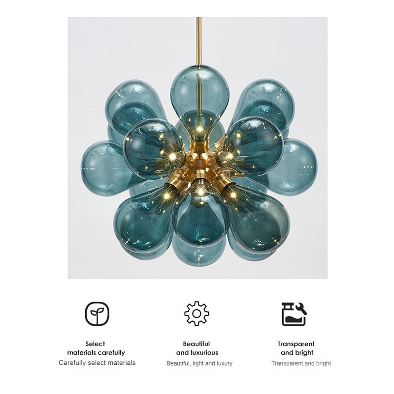 HEIKESZ Modern Minimalist Chandelier Creative Personality Art Nordic Balloon Bubble Glass Lamp for Bedroom Restaurant Princess Room