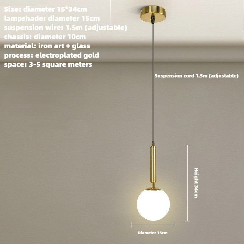 HEIKESZ Nordic LED bedside chandelier modern simple creative pendant light for bedroom bar restaurant American style