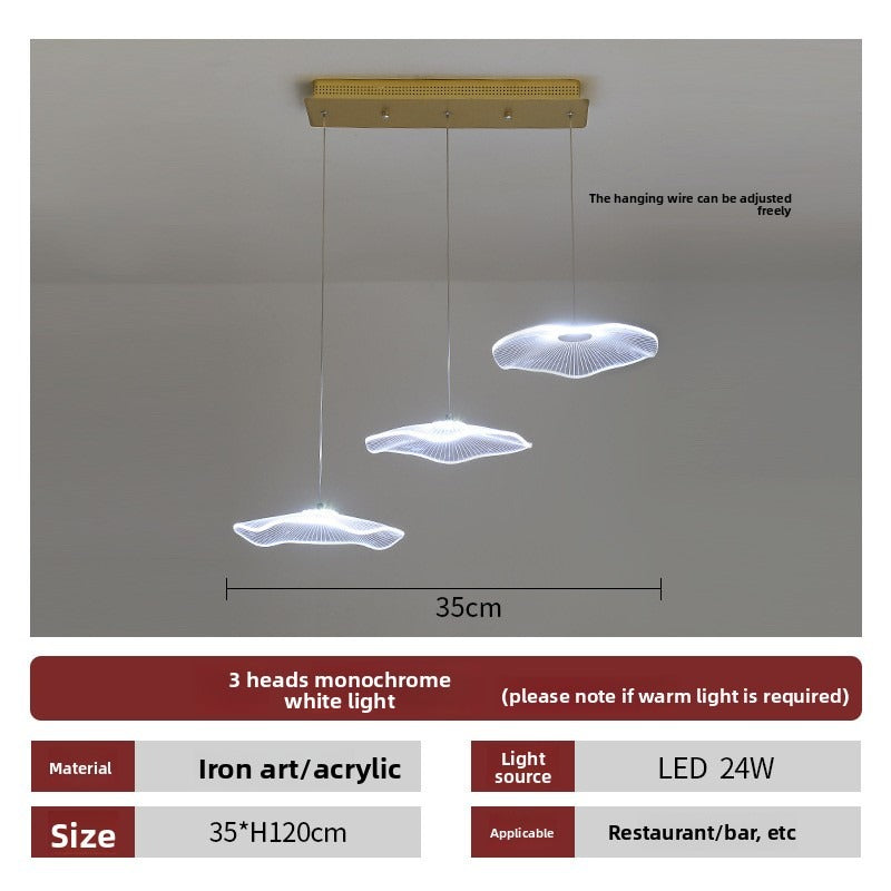 HEIKESZ Modern Danish Chandelier Simple Empty Lotus Leaf LED Lighting for Restaurant Living Room Dining Bar Nordic Ceiling Fixture