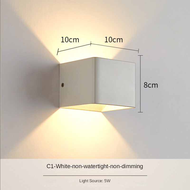 HEIKESZ Nordic LED Wall Lamp Waterproof Outdoor Indoor Bedside Corridor Balcony Courtyard Stair Light Warm White Bulb for Living Room Bedroom Lighting