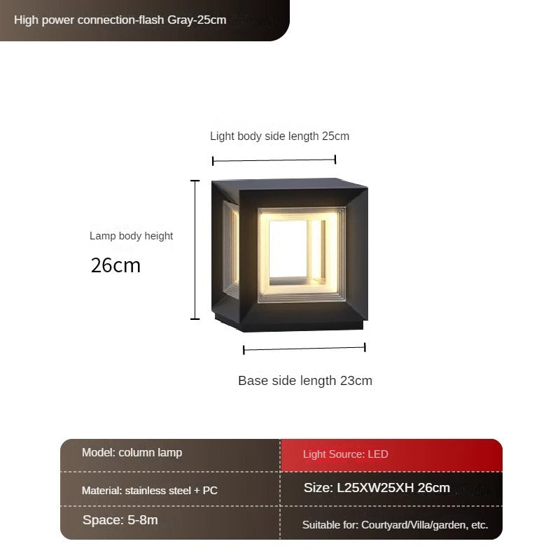 HEIKESZ Solar Pillar Lamp Waterproof Outdoor Lighting for Garden Courtyard Gate Villa Door Wall Decoration