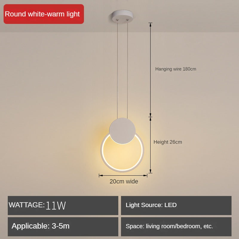 HEIKESZ Minimalist Bedroom Chandelier Long Line Ambience Light Creative Single Head LED Small Droplight for Living Room Celling Lighting Full Spectrum