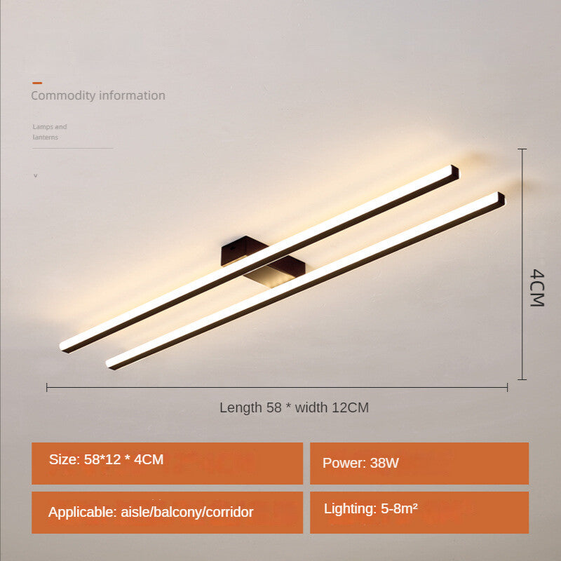 HEIKESZ Modern Strip Ceiling Light Simple Luxury Corridor Lamp for Cloakroom Balcony Entrance Lighting