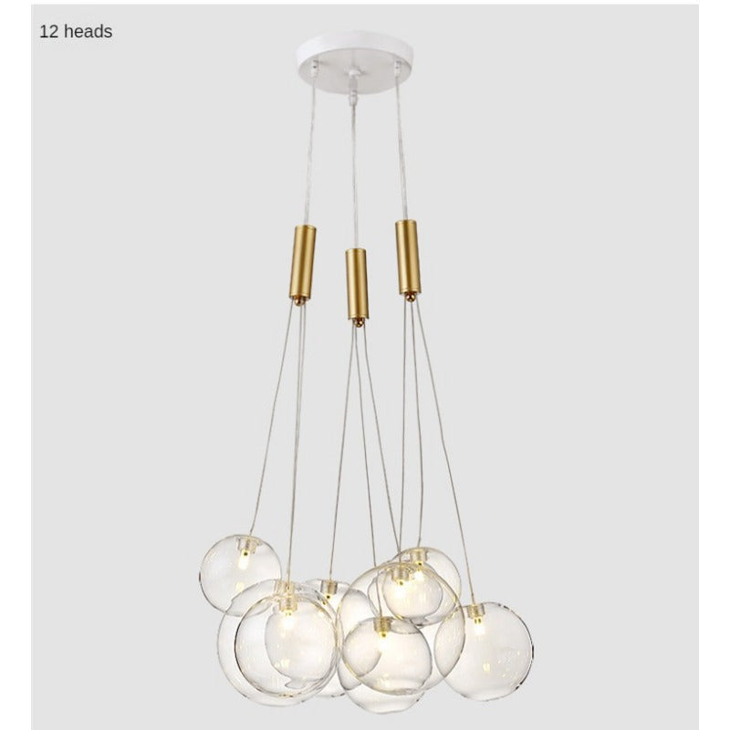 HEIKESZ Nordic Glass Hanging Lamp Minimalist Starry Soap Bubble Ball Lighting for Living Room Bedroom Restaurant Decor