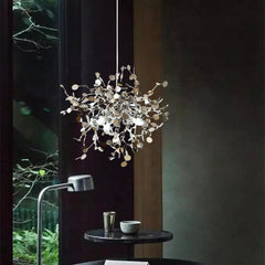 HEIKESZ Nordic Sequin Chandelier Creative Artistic Lamp for Dining Room Hotel Bar Stainless Steel Decorative Light