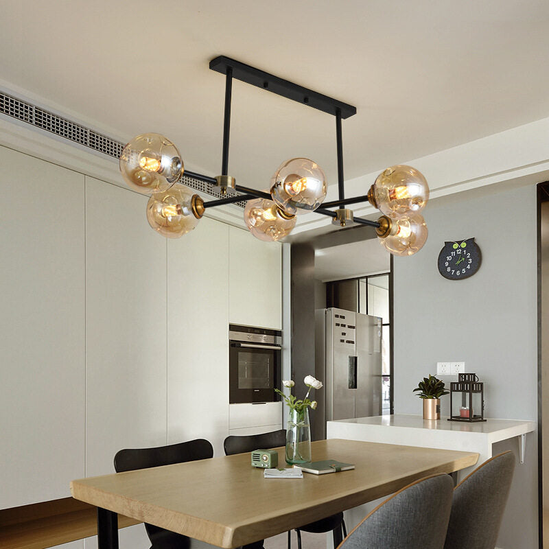 HEIKESZ Nordic Magic Bean Molecular Lamp Modern Glass Ball Chandelier for Living Room Bedroom Dining Room Warm Lighting Ceiling Decor