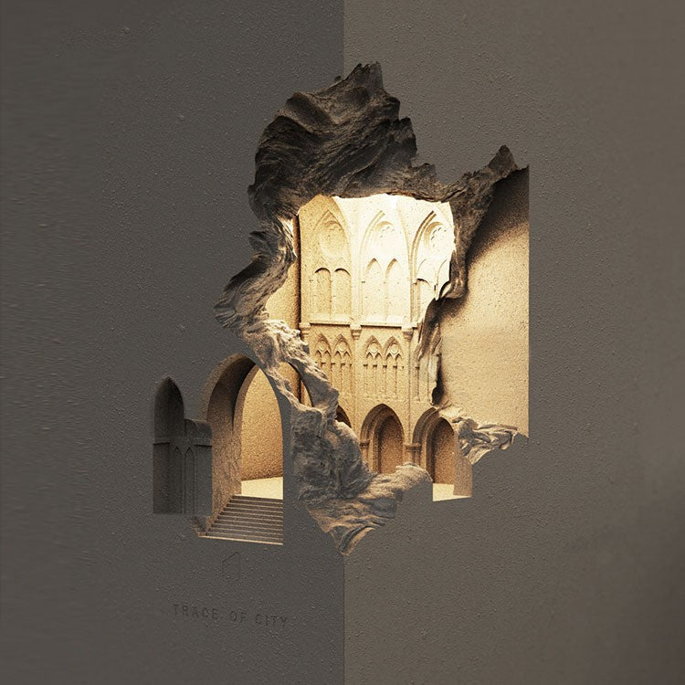 HEIKESZ Notre Dame Night Light Gypsum Wall Lamp for Bedside Corridor Aisle Embedded Corner B & B Ambience Light