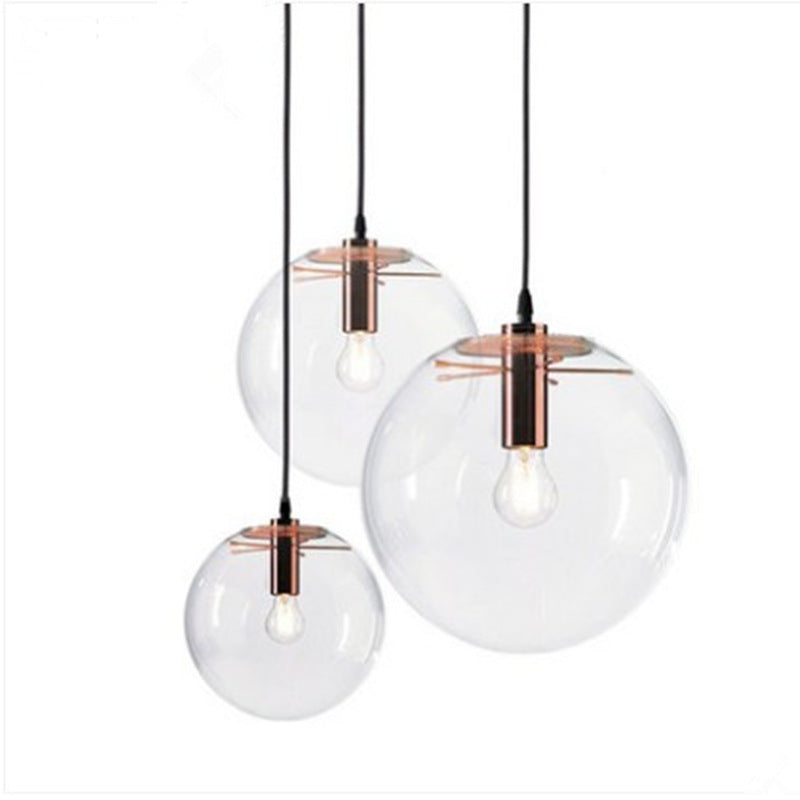 HEIKESZ Modern Nordic Glass Ball Chandelier Single Head Warm Lighting for Living Room Bedroom Bar Restaurant Ceiling Lamp