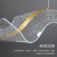 HEIKESZ Creative Ribbon Chandelier Modern Minimalist Luxury Designer Lamp for Restaurant Bar Living Room Artistic Light