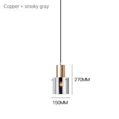 HEIKESZ Modern Luxury Nordic Droplight Electroplated Smoky Gray Glass Lamp for Living Room Bedroom Dining Room Ceiling Lighting