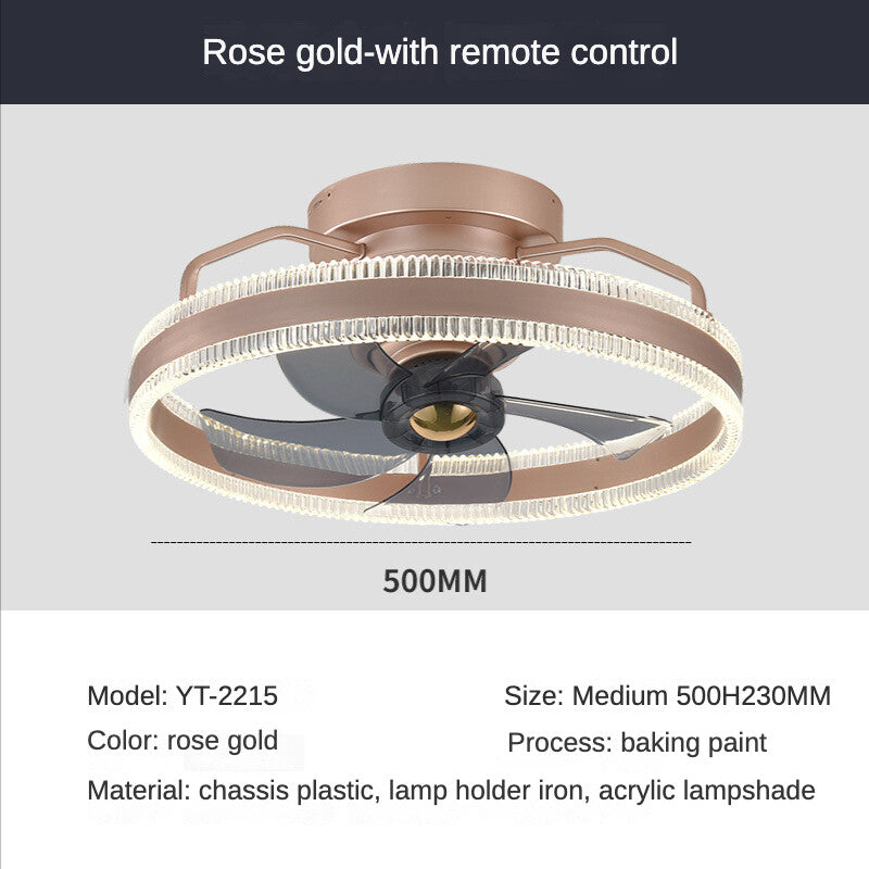 HEIKESZ Electric Fan Chandelier Light Luxury Leafless Ceiling Fan Lamp Modern Minimalist Design for Living Room Bedroom Dining Room Free Shipping