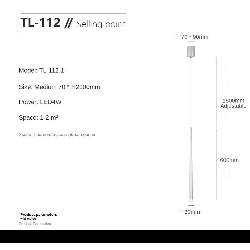 HEIKESZ Simple and Light Luxury Bedroom Droplight Nordic Internet Celebrity Living Room Background Wall Lamp Hanging Line