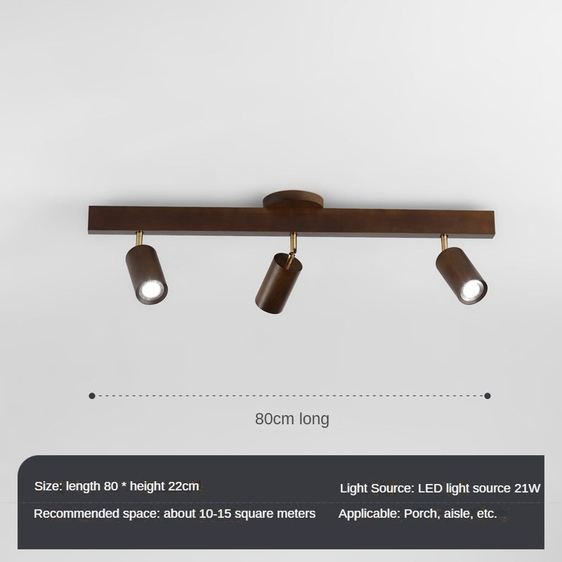 HEIKESZ New Chinese Japanese Style Solid Wood Spotlight Log Living Room Bedroom Headless Lamp TV Background Wall Open Mounted Ceiling Light