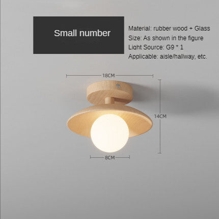 HEIKESZ Nordic Log Style Ceiling Lamp Wooden Japanese Aisle Balcony Corridor Light Simple Personality Design