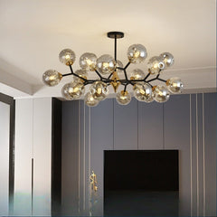 HEIKESZ Nordic Magic Bean Molecular Lamp Modern Glass Ball Chandelier for Living Room Bedroom Dining Room Warm Lighting Ceiling Decor