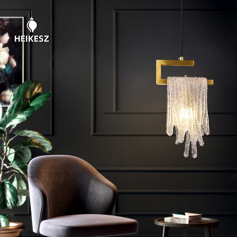 HEIKESZ All Copper Luxury Bedroom Ceiling Light Creative Single Head Droplight for Living Room Corridor Aisle Bay Window Cloakroom Lighting Fixtures