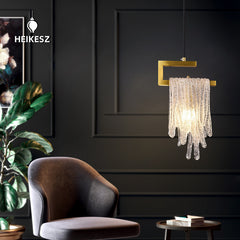 HEIKESZ All Copper Luxury Bedroom Ceiling Light Creative Single Head Droplight for Living Room Corridor Aisle Bay Window Cloakroom Lighting Fixtures