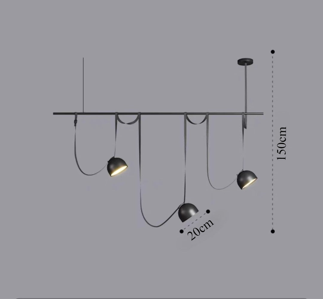 HEIKESZ Nordic Style Orange 3 Head Canvas Pendant Light Minimalist Designer Lamp Creative Italian Bar Restaurant Lighting