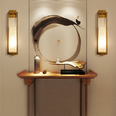 HEIKESZ Chinese Wall Lamp Bronze Classical Long Wall Light for Living Room Bedroom Hotel Guest Room Corridor Decor