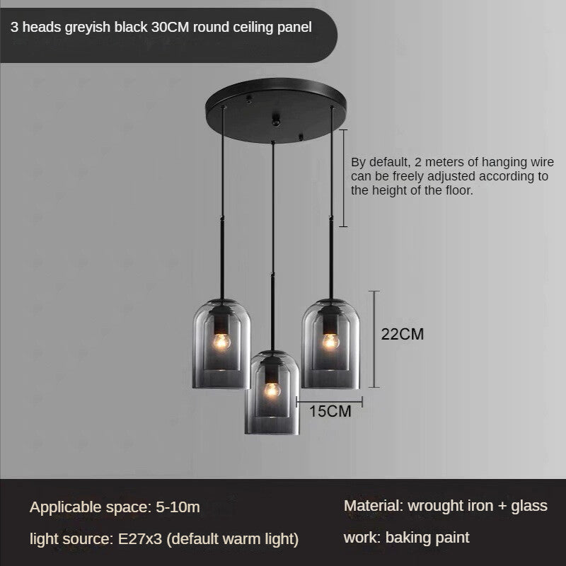 HEIKESZ Nordic Industrial Chandelier Creative Long Line Glass Pendant Light for Living Room Bedroom Restaurant Warm Lighting Ceiling Lamp
