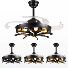 HEIKESZ Retro Industrial Nordic 42 Inch Ceiling Fan with Light Remote Control for Living Room Bedroom Dining Room Restaurant